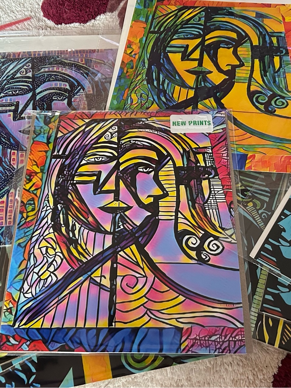 Colorful Abstract Portrait Art Print - Multicolor